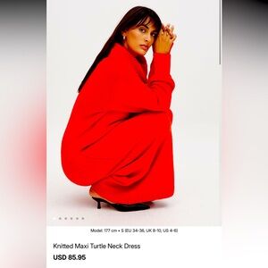 Knitted Maxi Turtle Neck Dress
Color: Red
Size: M (EU 38-40)